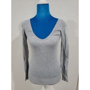 Clockhouse Gray V-neck Knit Sweater Size XS